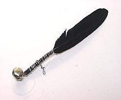 deco feather with bell, with nylon cord