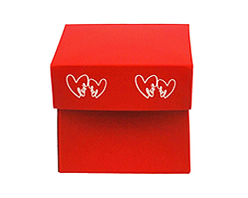 Cubebox Double Hearts 100x100x95mm red/white