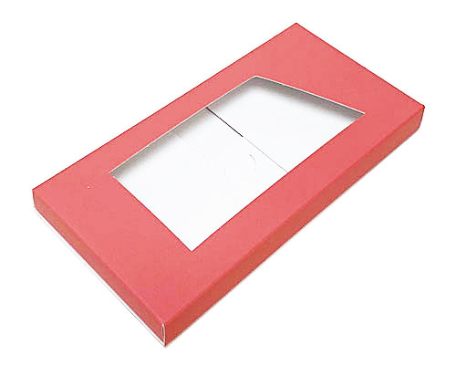4-Flap Folding version Chocolate Bar Box with opening, antique pink