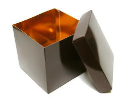 Cubebox appr. 1000gr Brown laque Gold