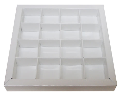 Windowbox 133x133x19mm 16 division choromolux white  