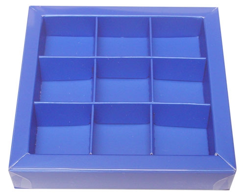 Windowbox 100x100x19mm 9 division ocean blue 