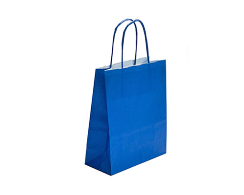 Paper bag curled handle L180xW80xH220mm d blue