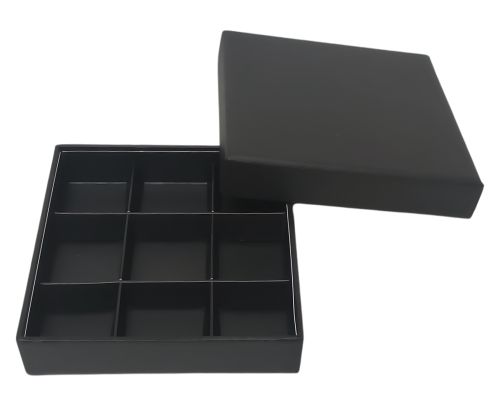 Royal box L109xW109xH24mm + compartments black black