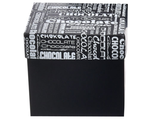 Cubebox 115x115x105mm chocolat black + printed lid black 