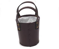 peveril basket/handle leatherlook middle brown