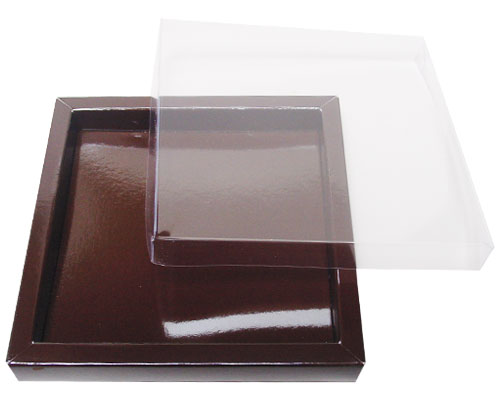 Windowbox 133x133x19mm chocolat laque