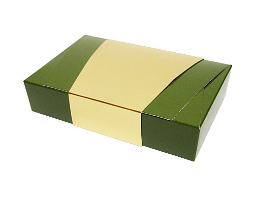 Ballotin enveloppe 184x117x35mm vert fôret laque