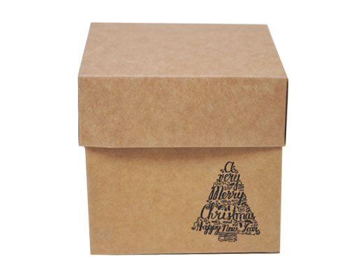 Cubebox Xmas tree 80x80x75mm kraft