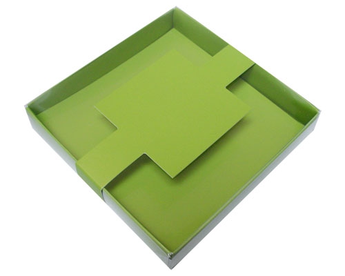 Windowbox carre small with sleeve 110x110x19mm kiwi green