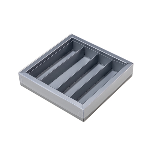 Windowbox maxi 145x145x33mm divider included silver