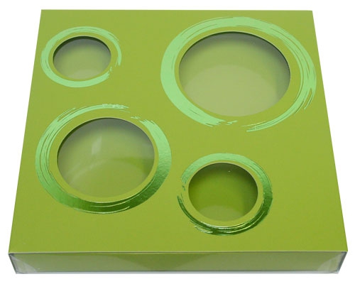 Windowbox 4 circle large 140x140x19mm kiwi green