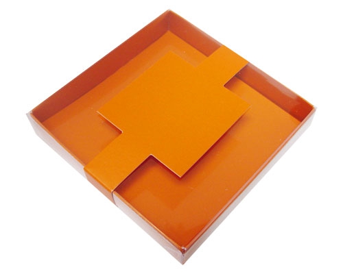 Windowbox carre small with sleeve 110x110x19mm sunset orange