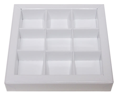 Windowbox 100x100x19mm 9 division white 