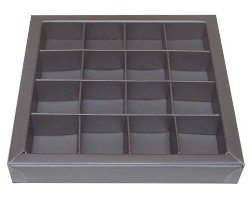 Windowbox 133x133x19mm 16 division warmgrey 