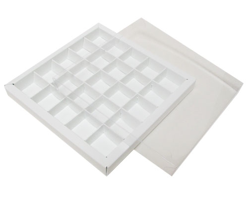 Windowbox 166x166x19mm 25 division chromolux white