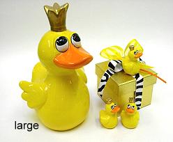 Duck with golden crown cer. large  Yellow