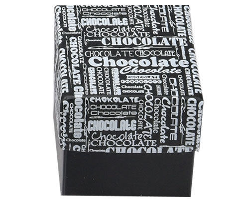 Cubebox 50x50x50mm chocolat black + printed lid black 