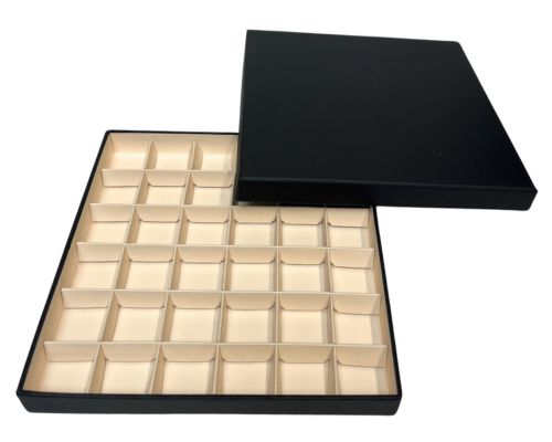 San Remo L204xW204xH31mm + compartments black seashell